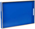 Zosenley Decorative Tray, Rectangular Plastic Tray with Handles, Modern Vanity Tray and Serving Tray for Bathroom, Kitchen, Ottoman and Coffee Table, 15.6” x 10.2”, Orange Home & Garden > Decor > Decorative Trays Zosenley Navy Blue  