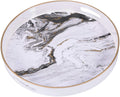 Zosenley Round Decorative Tray, Marbling Plastic Tray with Handles, Modern Vanity Tray and Serving Tray for Ottoman, Coffee Table, Kitchen and Bathroom, Size 13", White Home & Garden > Decor > Decorative Trays Zosenley White  