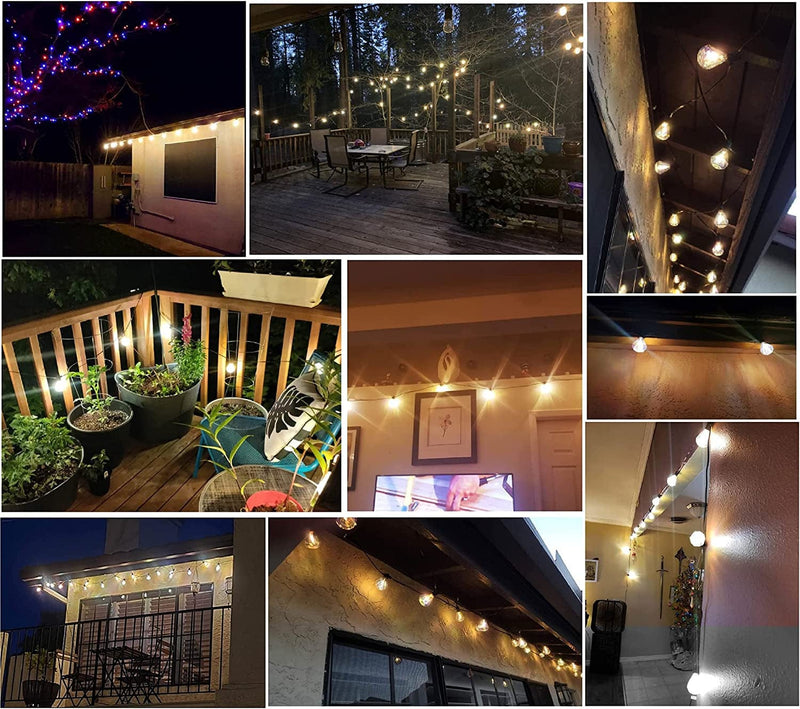 ZOTOYI 100Ft Outdoor Patio Lights LED String Lights 2700K Warm White Commercial Grade Waterproof IP65 Backyard Lights with 50+2Pcs Blubs for Yard Garden Party Wedding