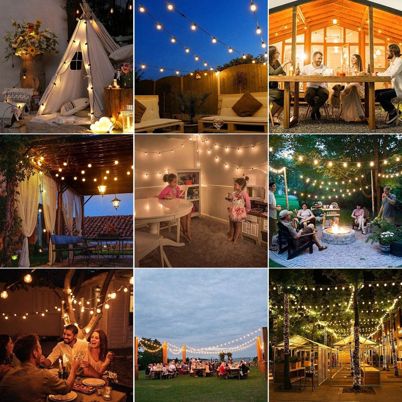 ZOTOYI Outdoor String Lights LED 100 FT, Globe String Lights with 50+2 Pcs Shatterproof Bulbs, G40 Dimmable Patio Lights Forfor Patio Backyard Bistro Gazebo Cafe Party Wedding Home & Garden > Lighting > Light Ropes & Strings ZOTOYI   