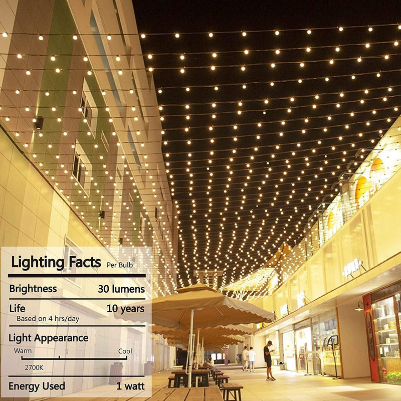 ZOTOYI Outdoor String Lights LED 100 FT, Globe String Lights with 50+2 Pcs Shatterproof Bulbs, G40 Dimmable Patio Lights Forfor Patio Backyard Bistro Gazebo Cafe Party Wedding