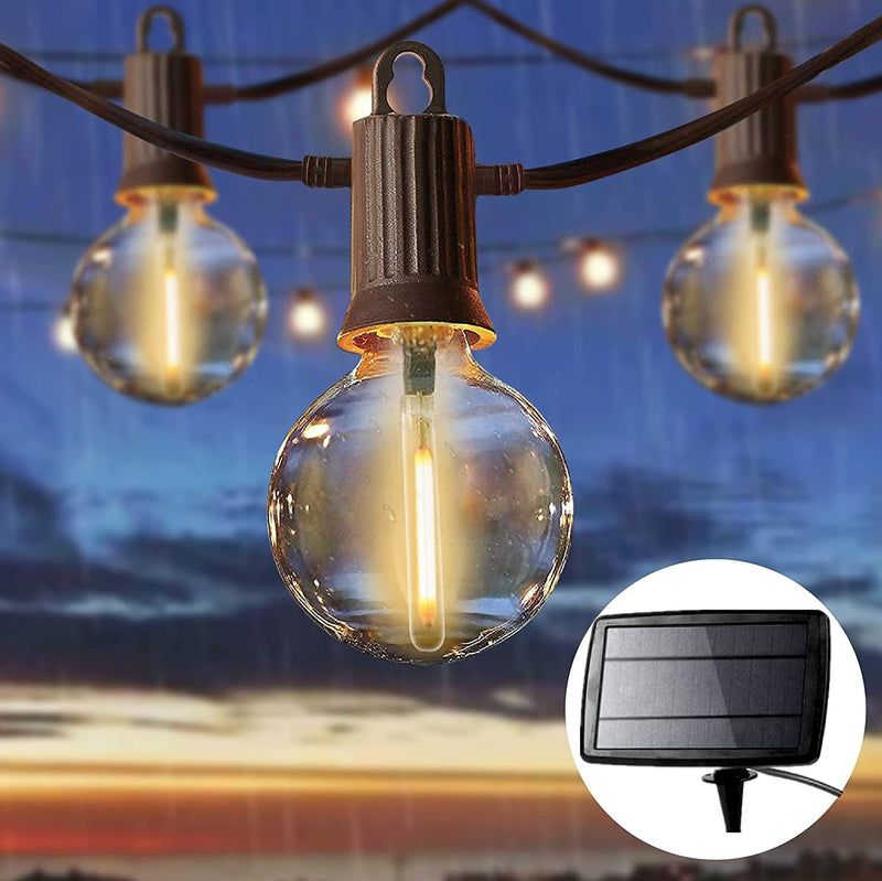 ZOTOYI Outdoor String Lights LED 100 FT, Globe String Lights with 50+2 Pcs Shatterproof Bulbs, G40 Dimmable Patio Lights Forfor Patio Backyard Bistro Gazebo Cafe Party Wedding Home & Garden > Lighting > Light Ropes & Strings ZOTOYI Solar-50ft  