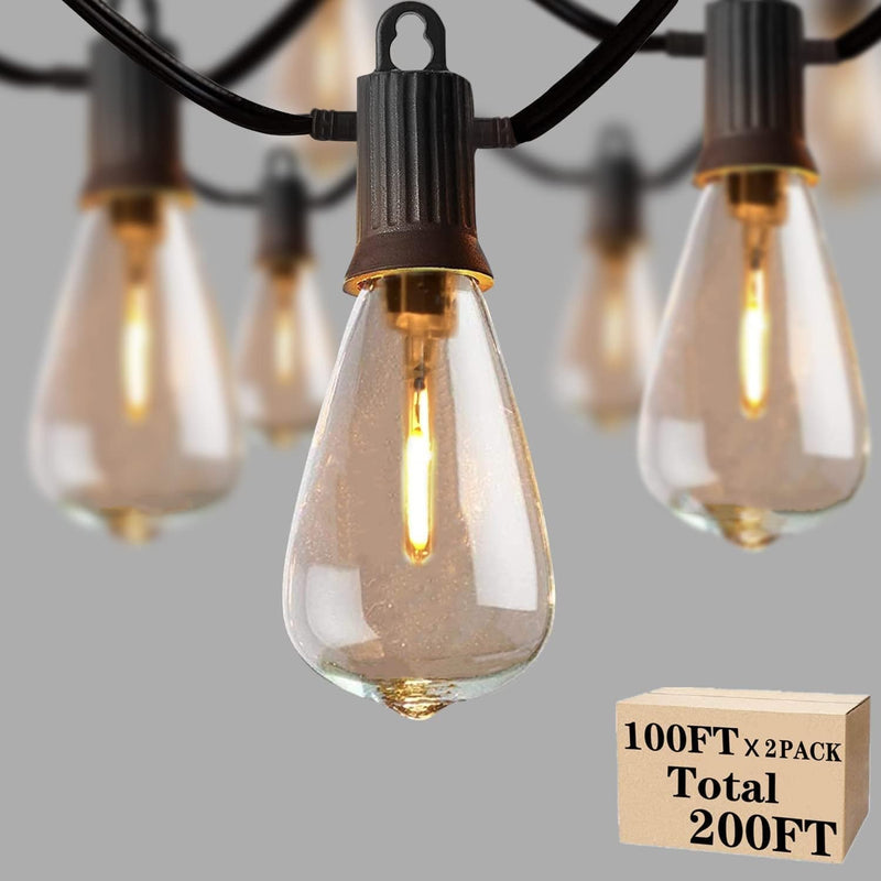 ZOTOYI Outdoor String Lights LED 150FT, ST38 String Lights for outside with 73+3 Shatterproof Vintage Bulbs, Connectable Waterproof IP65 Patio Lights for Backyard Bistro Porch Gazebo Party Home & Garden > Lighting > Light Ropes & Strings ZOTOYI 200ft  