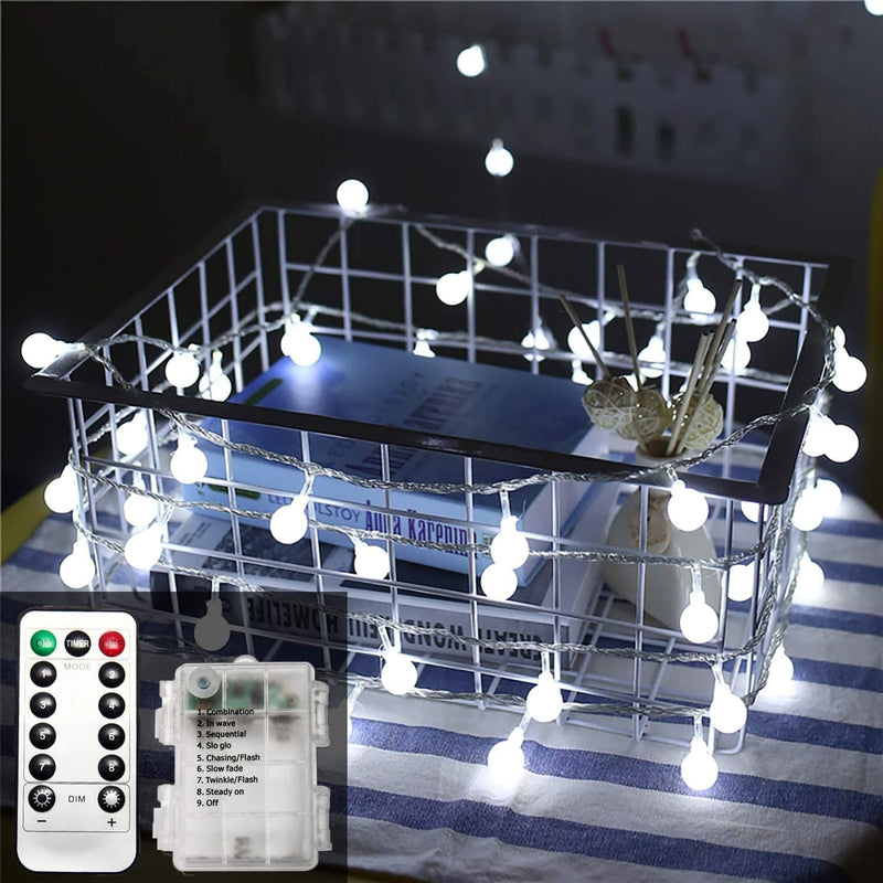 ZOUTOG Battery String Lights, 33Ft/10M 100 LED Bulb Warm White Battery Operated Globe String Lights with Remote Controller, Decorative Timer Fairy Light for Christmas/Wedding/Party Indoor and Outdoor Home & Garden > Lighting > Light Ropes & Strings ZOUTOG White 49ft 