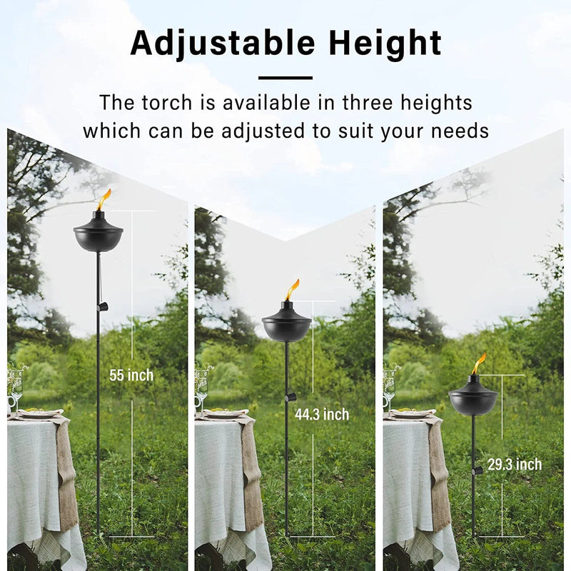 ZSZMFH Home Garden Torch Set of 6, Large Capacity 18Oz Outdoor Metal Torch Garden Décor,55-Inch Upgraded Citronella Torches with 3-Prong Grounded Stake, Table Top Torches for Party Patio Pathway Hardware > Tools > Flashlights & Headlamps > Flashlights ZSZMFH   