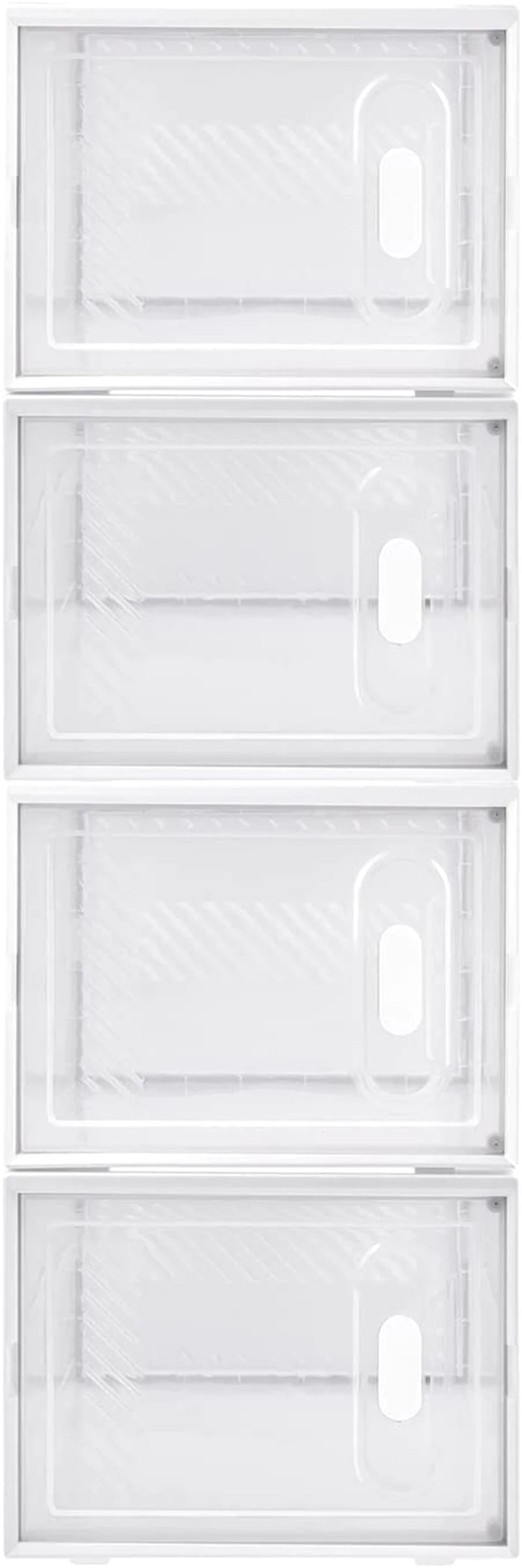 Zttopo XL Shoe Storage Box, 8 Packs Clear Plastic Stackable Shoe Organizer Bins Containers, X-Large up to US Size 12, Front Drop Shoe Boxes Holder with Lids Sneaker Storage Case for Sneakerheads