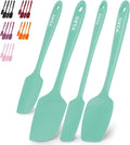 Zulay 4Pcs Silicone Spatula Set - Heat Resistant Silicone Tools for Cooking, Baking & Mixing - One Piece Design Spatulas for Non-Stick Cookware - Durable Stainless Steel Core (Aqua Sky)