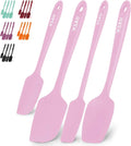 Zulay 4Pcs Silicone Spatula Set - Heat Resistant Silicone Tools for Cooking, Baking & Mixing - One Piece Design Spatulas for Non-Stick Cookware - Durable Stainless Steel Core (Aqua Sky) Home & Garden > Kitchen & Dining > Kitchen Tools & Utensils Zulay Kitchen Pink  