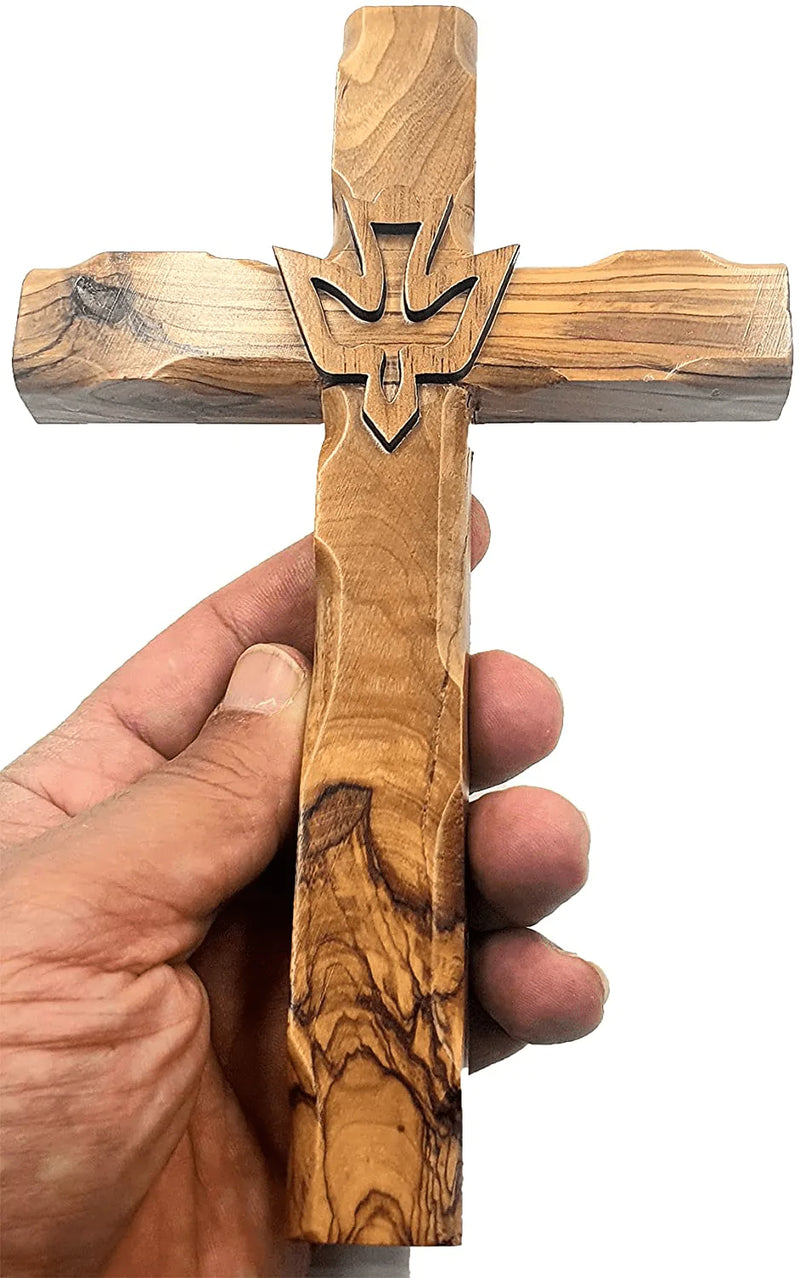 Zuluf Wall Hanging Hand Carved Olive Wood Dove Christian Cross Jerusalem Holy Spirit & Certificate For Bedroom Kids Room Wall Decor Christmas New Year Wedding Birthday | 20cm / 7.8 " | CRS019 Home & Garden > Decor > Seasonal & Holiday Decorations Zuluf 20cm / 7.8 Inches  