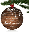 ZUNON First Christmas in Our New Home Ornaments 2021 Our First Christmas New Home Married Wedding Decoration 3" Ornament (New Home Ornament 1) Home & Garden > Decor > Seasonal & Holiday Decorations& Garden > Decor > Seasonal & Holiday Decorations ZUNON New Home Ornament 1  