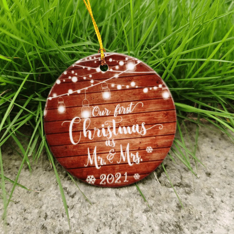 ZUNON First Christmas in Our New Home Ornaments 2021 Our First Christmas New Home Married Wedding Decoration 3" Ornament (New Home Ornament 1) Home & Garden > Decor > Seasonal & Holiday Decorations& Garden > Decor > Seasonal & Holiday Decorations ZUNON   