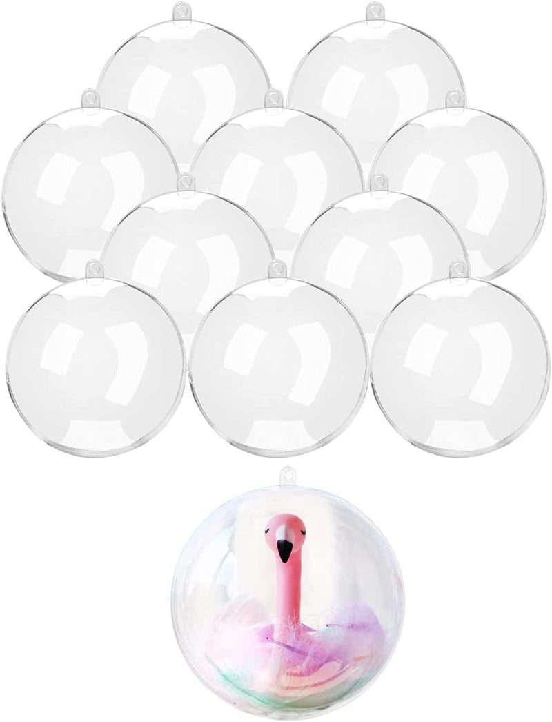 ZUOKEMY 10 Pcs 3.14 Inch Filling Transparent Plastic Decorative Call DIY Craft Ball Transparent Ball Christmas, Birthday, Wedding, Party and Home Decoration Ornaments ((3.14"/80Mm)) Home & Garden > Decor > Seasonal & Holiday Decorations Zuoke (3.14"/80mm)  