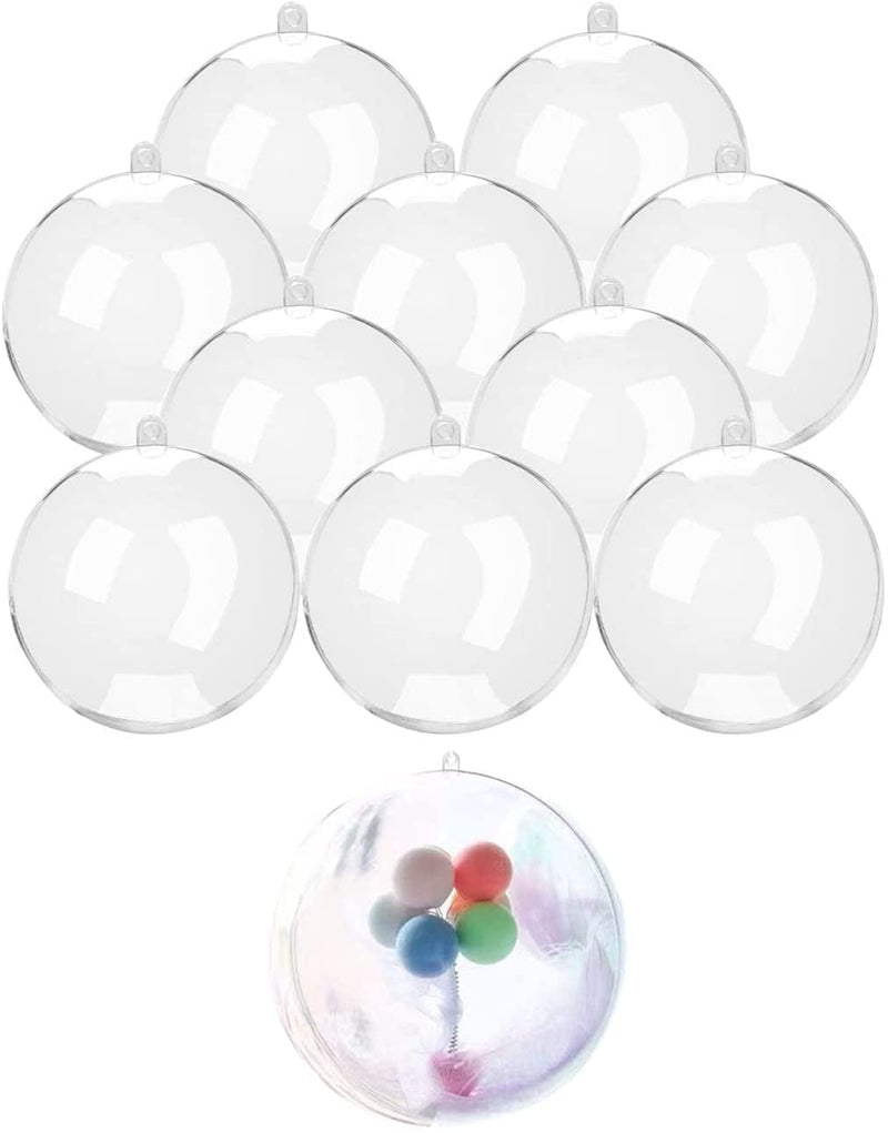 ZUOKEMY 10 Pcs 3.14 Inch Filling Transparent Plastic Decorative Call DIY Craft Ball Transparent Ball Christmas, Birthday, Wedding, Party and Home Decoration Ornaments ((3.14"/80Mm)) Home & Garden > Decor > Seasonal & Holiday Decorations Zuoke (3.94"/100mm)  