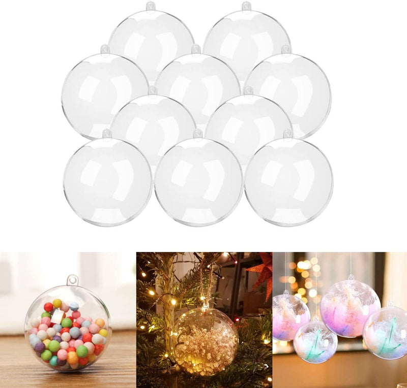 ZUOKEMY 10 Pcs 3.14 Inch Filling Transparent Plastic Decorative Call DIY Craft Ball Transparent Ball Christmas, Birthday, Wedding, Party and Home Decoration Ornaments ((3.14"/80Mm)) Home & Garden > Decor > Seasonal & Holiday Decorations Zuoke (2.75"/70mm)  