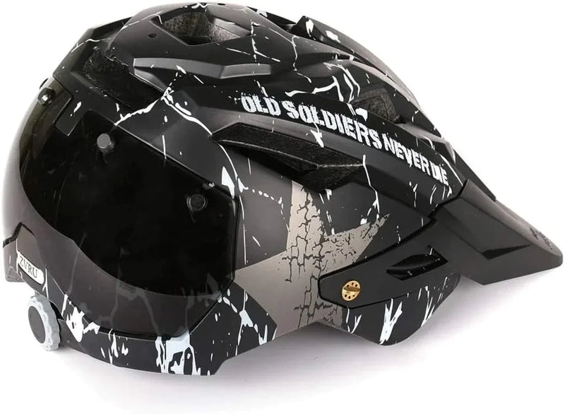 ZVRU Mountain Bicycle Helmet with a Magnetic Gogglesa and Detachable Visor Sporting Goods > Outdoor Recreation > Cycling > Cycling Apparel & Accessories > Bicycle Helmets ZVRU   