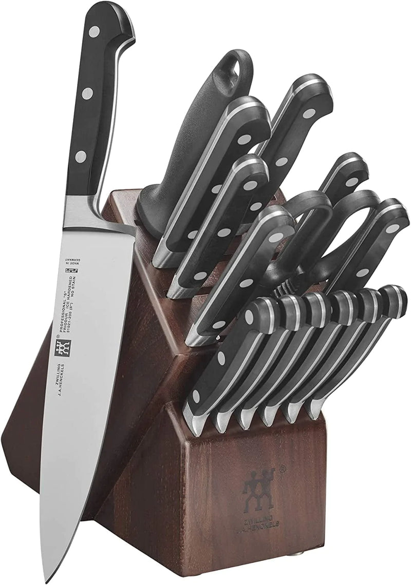 ZWILLING Professional S Knife Block Set, 16-Pc, Acacia Home & Garden > Kitchen & Dining > Kitchen Tools & Utensils > Kitchen Knives ZWILLING J.A. Henckels Walnut 16-pc 