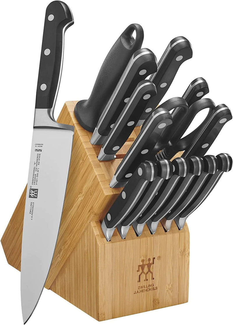 ZWILLING Professional S Knife Block Set, 16-Pc, Acacia Home & Garden > Kitchen & Dining > Kitchen Tools & Utensils > Kitchen Knives ZWILLING J.A. Henckels Bamboo 16-pc 