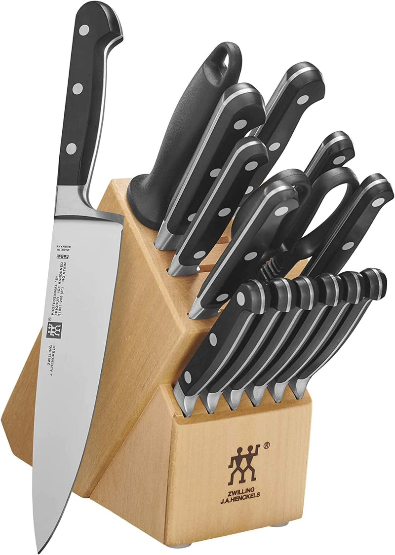 ZWILLING Professional S Knife Block Set, 16-Pc, Acacia Home & Garden > Kitchen & Dining > Kitchen Tools & Utensils > Kitchen Knives ZWILLING J.A. Henckels Natural 16-pc 