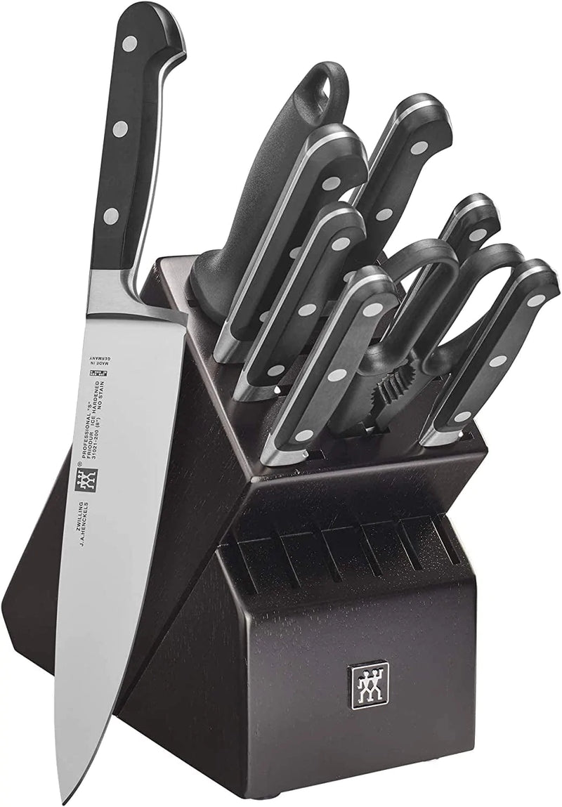 ZWILLING Professional S Knife Block Set, 16-Pc, Acacia Home & Garden > Kitchen & Dining > Kitchen Tools & Utensils > Kitchen Knives ZWILLING J.A. Henckels Black 10-pc 