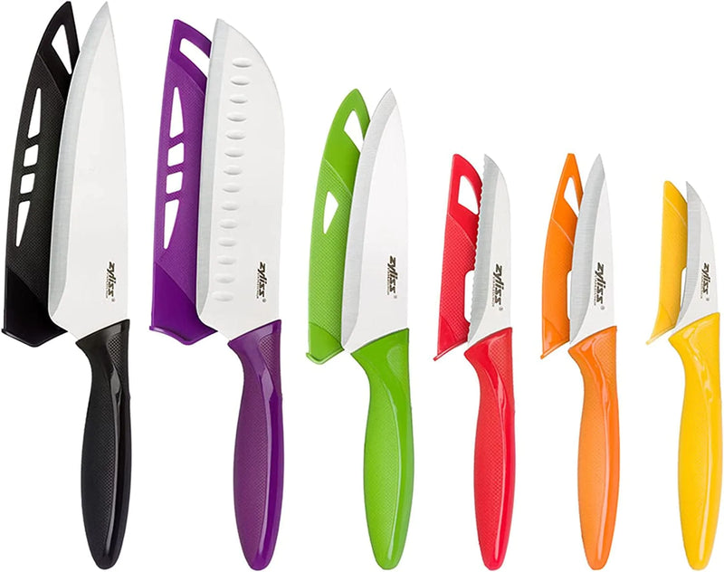 Zyliss 6-Piece Knife Value Set with Sheaths - Stainless Steel Kitchen Knife Set - Cooking Knife Set with Sheaths - Dishwasher & Hand Wash Safe - 6 Pieces