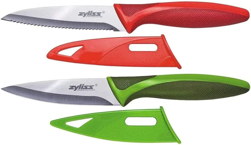 Zyliss 6-Piece Knife Value Set with Sheaths - Stainless Steel Kitchen Knife Set - Cooking Knife Set with Sheaths - Dishwasher & Hand Wash Safe - 6 Pieces Home & Garden > Kitchen & Dining > Kitchen Tools & Utensils > Kitchen Knives Zyliss 2 Piece Paring Knife Set  
