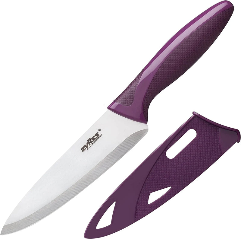 Zyliss Chef'S Knife with Sheath Cover - Stainless Steel Knife - Fruit, Vegetable, Herbs, and Meats Knife - Travel Knife with Safety Kitchen Blade Guards - Dishwasher & Hand Wash Safe - 7.25 Inches Home & Garden > Kitchen & Dining > Kitchen Tools & Utensils > Kitchen Knives DKB 5.25" Utility Knife  