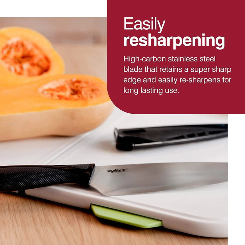 Zyliss Chef'S Knife with Sheath Cover - Stainless Steel Knife - Fruit, Vegetable, Herbs, and Meats Knife - Travel Knife with Safety Kitchen Blade Guards - Dishwasher & Hand Wash Safe - 7.25 Inches Home & Garden > Kitchen & Dining > Kitchen Tools & Utensils > Kitchen Knives DKB   