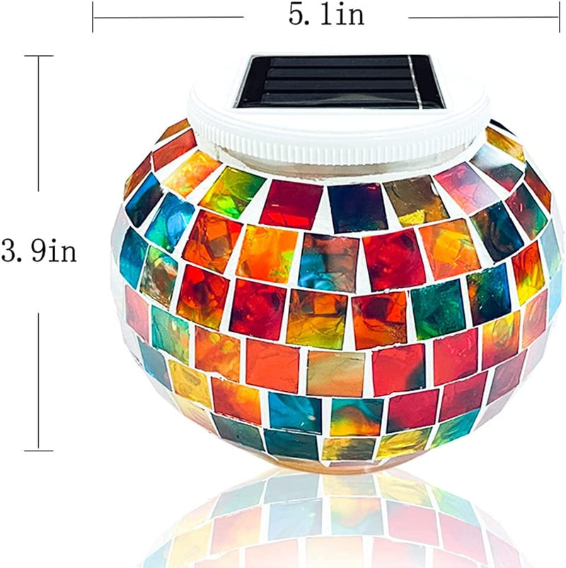 Zyliwoo Color Changing Solar Powered Mosaic Glass Ball Garden Lights, Solar Table Light Waterproof, Solar LED Night Light for Garden, Terrace, Party, Yard, Outdoor/Indoor Decoration, Ideal Gift Home & Garden > Lighting > Lamps ZYLiWoo   