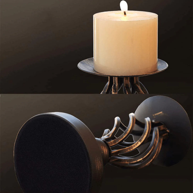 ZZKOKO Decorative Candle Holder Set of 2, Metal Pillar Romantic Candlesticks, Home Decor Candle Stand, 11.1", 8.1" High Candle Holders for Fireplace, Living or Dining Room Table, Gifts for Wedding Home & Garden > Decor > Home Fragrance Accessories > Candle Holders ZZKOKO   